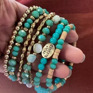 Cute 7pcs bracelet had marked blessed and truly blessed